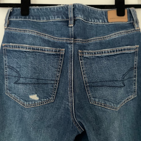 American Eagle Strigid, baggy wide leg ankle jean, distressed, blue, 2 short - Picture 4 of 6